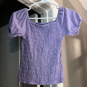 Lavender Puff Sleeve Smocked Top Size M